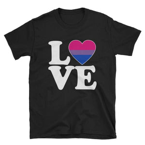 T-Shirt - Bisexual Love & Heart Black / S