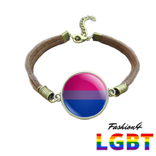 Bracelet Brown Leather - 18 Flags Bisexual