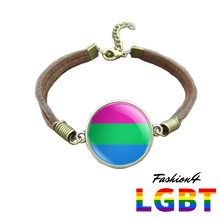 Bracelet Brown Leather - 18 Flags Polysexual
