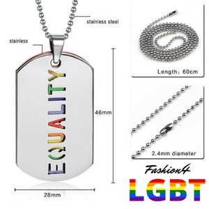 Double Dog Tag - Lgbt Flag & Equality Necklace