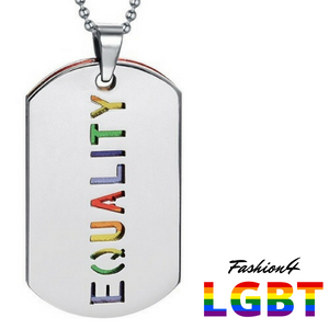 Double Dog Tag - Lgbt Flag & Equality Necklace