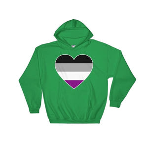 Hooded Sweatshirt - Ace Big Heart Irish Green / S