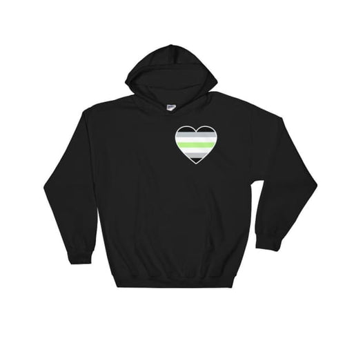 Hooded Sweatshirt - Agender Heart Black / S