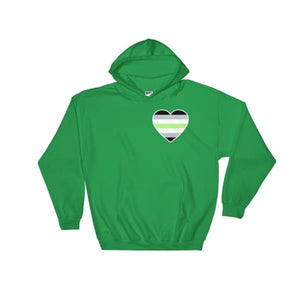 Hooded Sweatshirt - Agender Heart Irish Green / S
