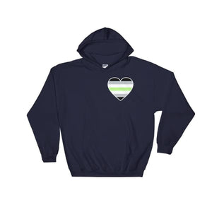Hooded Sweatshirt - Agender Heart Navy / S