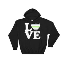 Hooded Sweatshirt - Agender Love & Heart Black / S