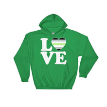 Hooded Sweatshirt - Agender Love & Heart Irish Green / S