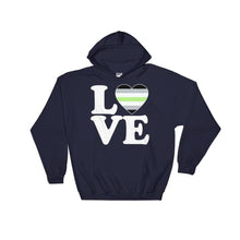 Hooded Sweatshirt - Agender Love & Heart Navy / S