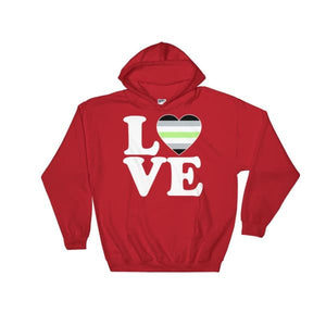 Hooded Sweatshirt - Agender Love & Heart Red / S
