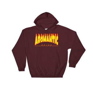 Hooded Sweatshirt - Aromantic Flames Maroon / S