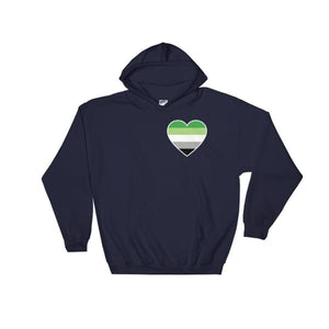 Hooded Sweatshirt - Aromantic Heart Navy / S