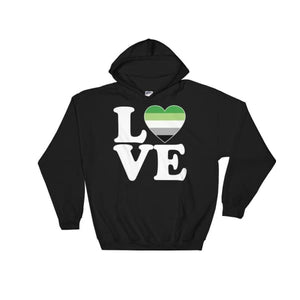 Hooded Sweatshirt - Aromantic Love & Heart Black / S