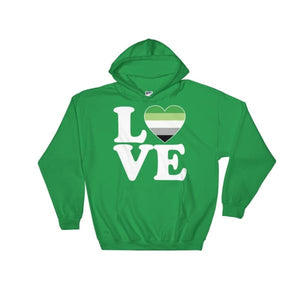 Hooded Sweatshirt - Aromantic Love & Heart Irish Green / S