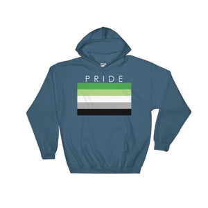 Hooded Sweatshirt - Aromantic Pride Indigo Blue / S