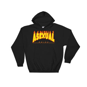 Hooded Sweatshirt - Asexual Flames Black / S
