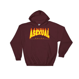Hooded Sweatshirt - Asexual Flames Maroon / S