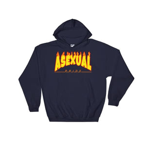 Hooded Sweatshirt - Asexual Flames Navy / S