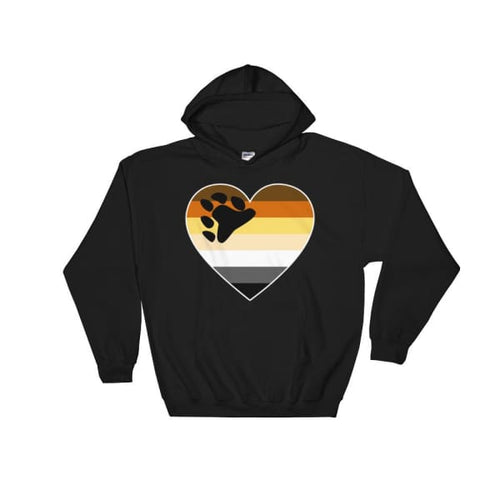 Hooded Sweatshirt - Bear Pride Big Heart Black / S