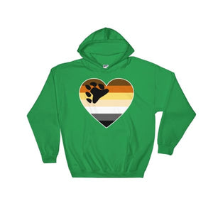 Hooded Sweatshirt - Bear Pride Big Heart Irish Green / S