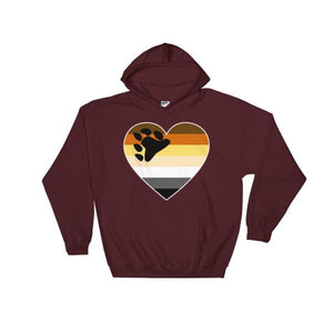 Hooded Sweatshirt - Bear Pride Big Heart Maroon / S
