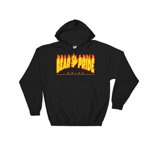 Hooded Sweatshirt - Bear Pride Flames Black / S