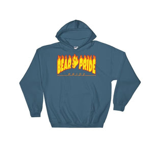 Hooded Sweatshirt - Bear Pride Flames Indigo Blue / S