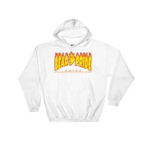 Hooded Sweatshirt - Bear Pride Flames White / S