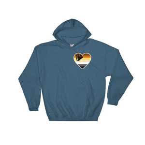 Hooded Sweatshirt - Bear Pride Heart Indigo Blue / S