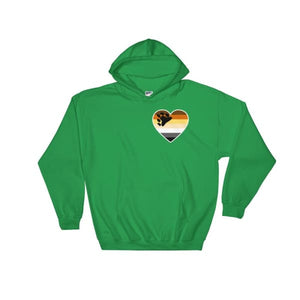 Hooded Sweatshirt - Bear Pride Heart Irish Green / S