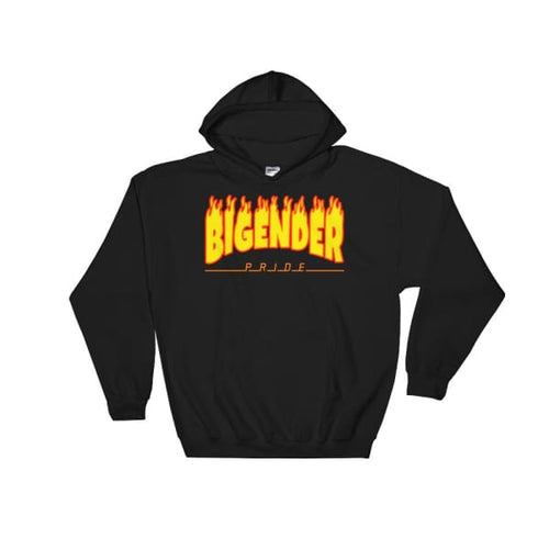 Hooded Sweatshirt - Bigender Flames Black / S