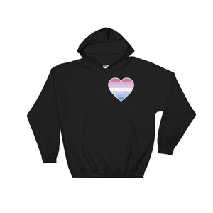 Hooded Sweatshirt - Bigender Heart Black / S