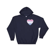 Hooded Sweatshirt - Bigender Heart Navy / S