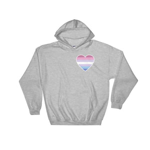 Hooded Sweatshirt - Bigender Heart Sport Grey / S