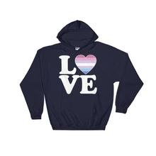 Hooded Sweatshirt - Bigender Love & Heart Navy / S