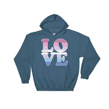 Hooded Sweatshirt - Bigender Love Indigo Blue / S