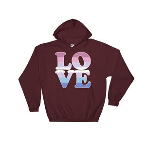 Hooded Sweatshirt - Bigender Love Maroon / S