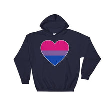 Hooded Sweatshirt - Bisexual Big Heart Navy / S