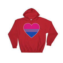 Hooded Sweatshirt - Bisexual Big Heart Red / S