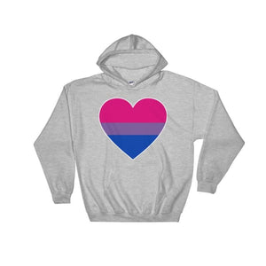 Hooded Sweatshirt - Bisexual Big Heart Sport Grey / S