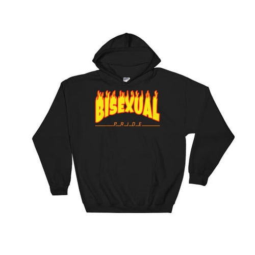 Hooded Sweatshirt - Bisexual Flames Black / S