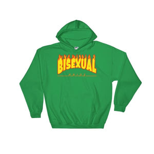 Hooded Sweatshirt - Bisexual Flames Irish Green / S