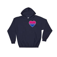 Hooded Sweatshirt - Bisexual Heart Navy / S
