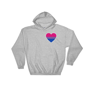 Hooded Sweatshirt - Bisexual Heart Sport Grey / S