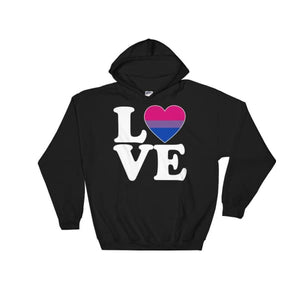 Hooded Sweatshirt - Bisexual Love & Heart Black / S