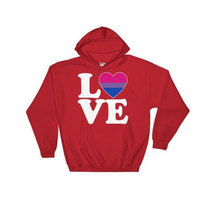 Hooded Sweatshirt - Bisexual Love & Heart Red / S