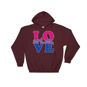 Hooded Sweatshirt - Bisexual Love Maroon / S