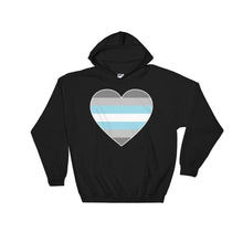 Hooded Sweatshirt - Demiboy Big Heart Black / S