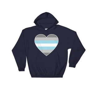Hooded Sweatshirt - Demiboy Big Heart Navy / S