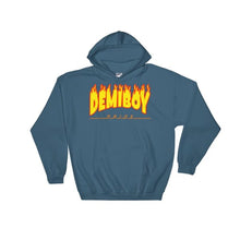 Hooded Sweatshirt - Demiboy Flames Indigo Blue / S