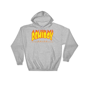 Hooded Sweatshirt - Demiboy Flames Sport Grey / S